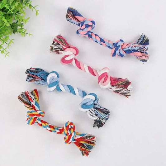 Dog Puppy Cotton Chew Knot Toy Durable Braided Bone Rope Funny Tool