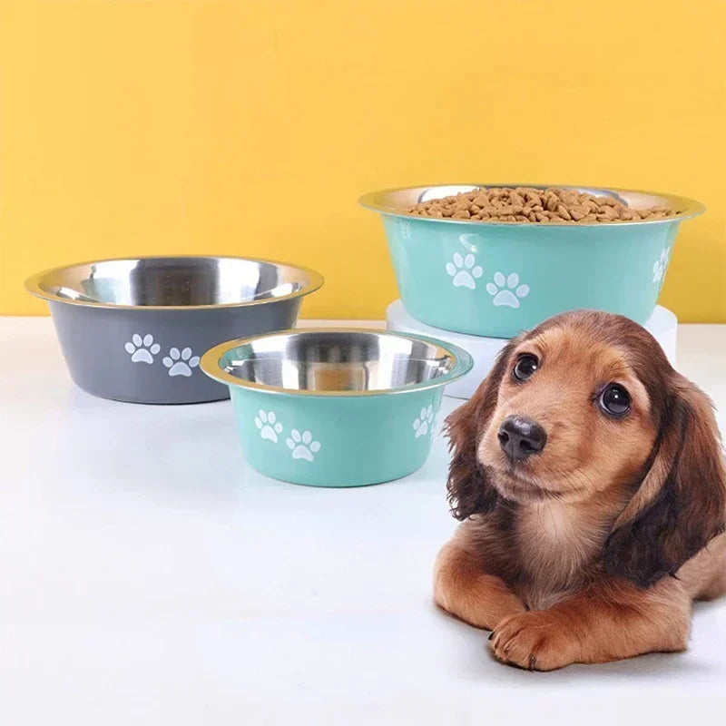 Non-slip Dog Bowls Drinkers Stainless Steel Pet