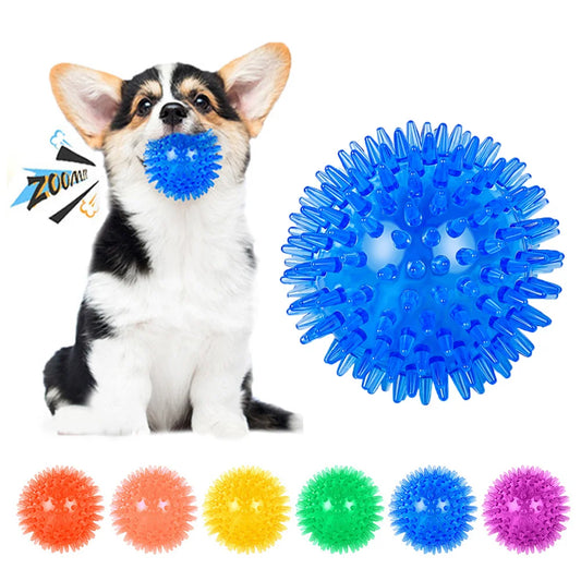 Dog-Cat toys Puppy Sounding Toy Polka Squeaky Tooth Cleaning Ball Training