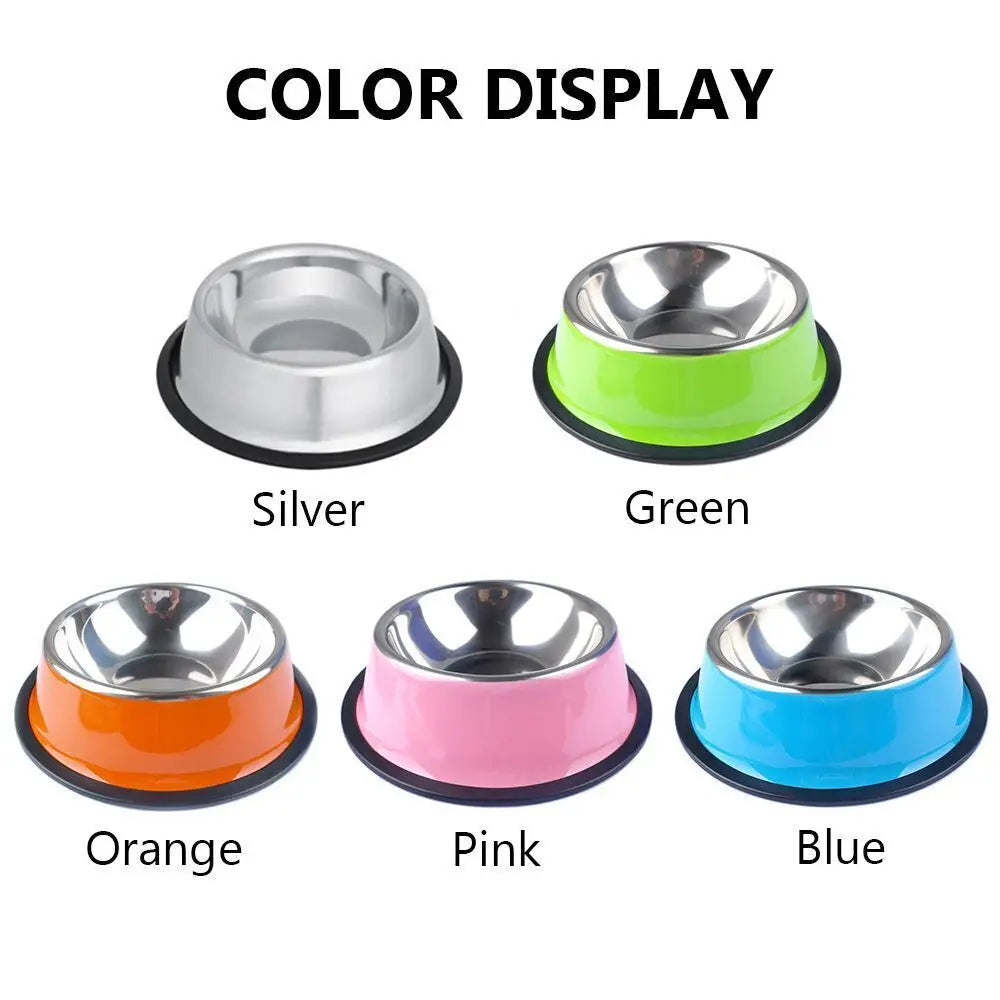 Non-Slip Dog Bowls For Small Medium Large Dog Feeder Bowls And Drinkers Stainless Steel