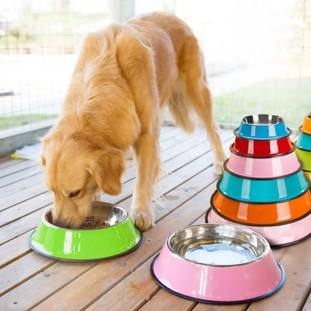 Non-Slip Dog Bowls For Small Medium Large Dog Feeder Bowls And Drinkers Stainless Steel